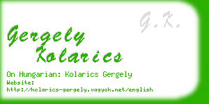 gergely kolarics business card